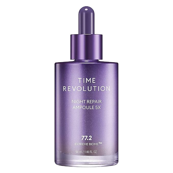 MISSHA Time Revolution Night Repair Face Serum Ampoule (5th Gen) - Overnight Probiotic Skincare for Revitalization and Radiance, 1.69 Fl Oz-GlimoraGlow