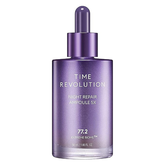 MISSHA Time Revolution Night Repair Face Serum Ampoule (5th Gen) - Overnight Probiotic Skincare for Revitalization and Radiance, 1.69 Fl Oz-GlimoraGlow