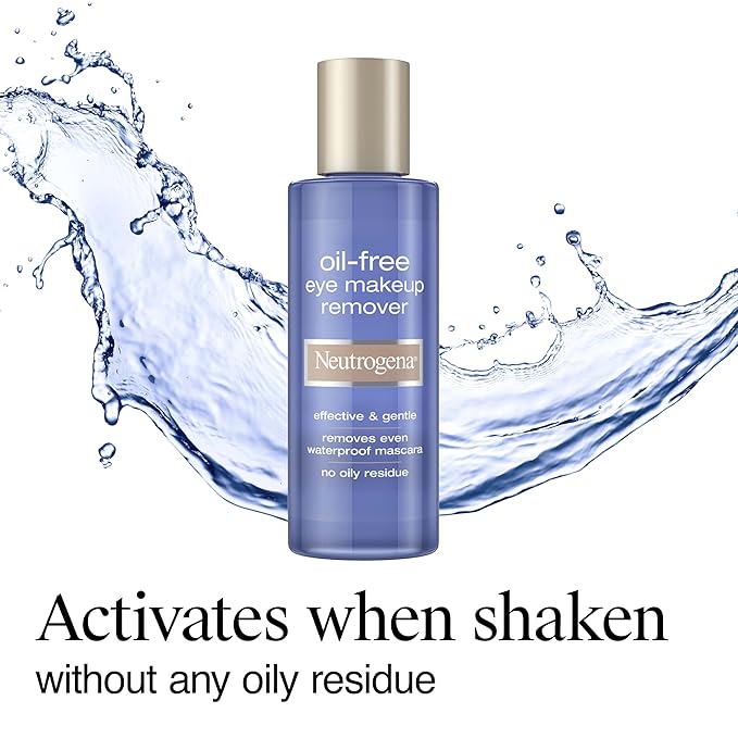 Neutrogena Gentle Oil-Free Eye Makeup Remover & Cleanser for Sensitive Eyes, Non-Greasy Makeup Remover, Waterproof Mascara Remover, Dermatologist & Ophthalmologist Tested, 8 fl. oz-GlimoraGlow