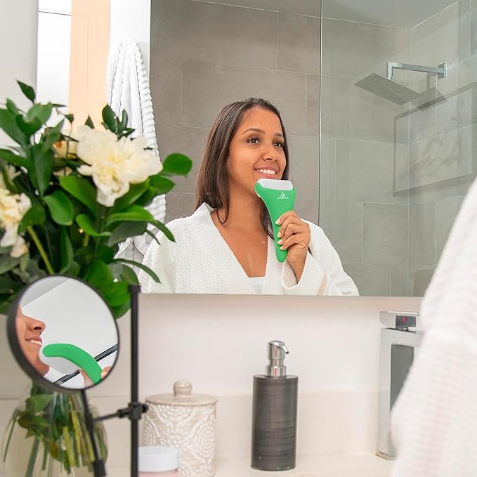 Ice Roller for Face & Eye Puffiness Relief 2 in 1 Set - Therapeutic Facial Massager for Beauty - Cooling Face Rollers for Women - Tone & Tighten Your Damaged Skin - Reduce Wrinkles-GlimoraGlow