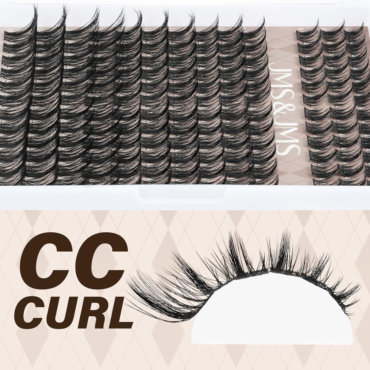 JMS&JMS Lash Clusters Kit 156Pcs CC Curl Lash Extension Kit with Lash Bond and Seal Eyelash Applictor Lash Remover Eyelash Brush Lash Extension Kit for Beginner (Side Spike-8-18mix)-GlimoraGlow