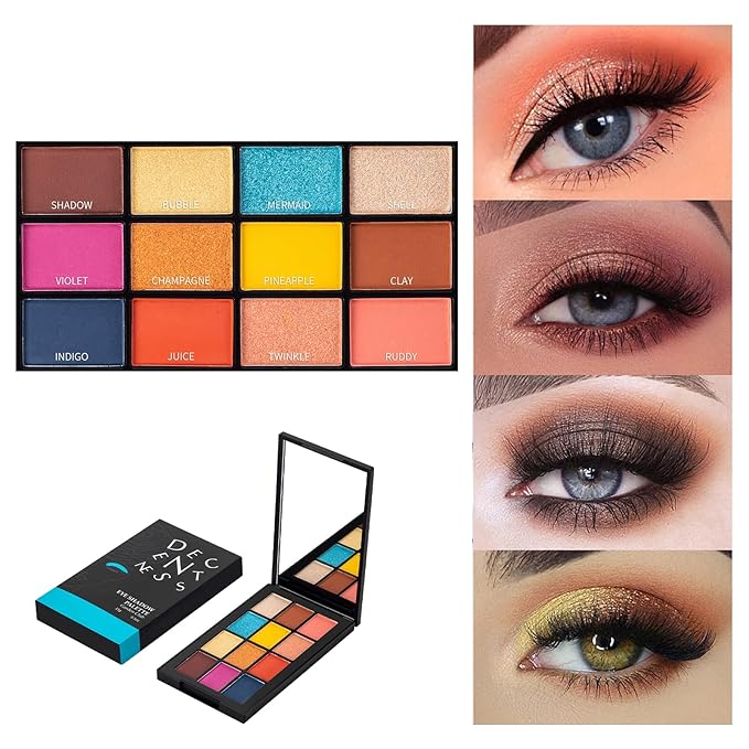 12 Colors Eyeshadow Palette Makeup Shades Nude Matte Shimmer Glitter Pigment, Pro Long Lasting&Waterproof Highlighting Makeup Palette,Ideal Gift(Garden Club)-GlimoraGlow