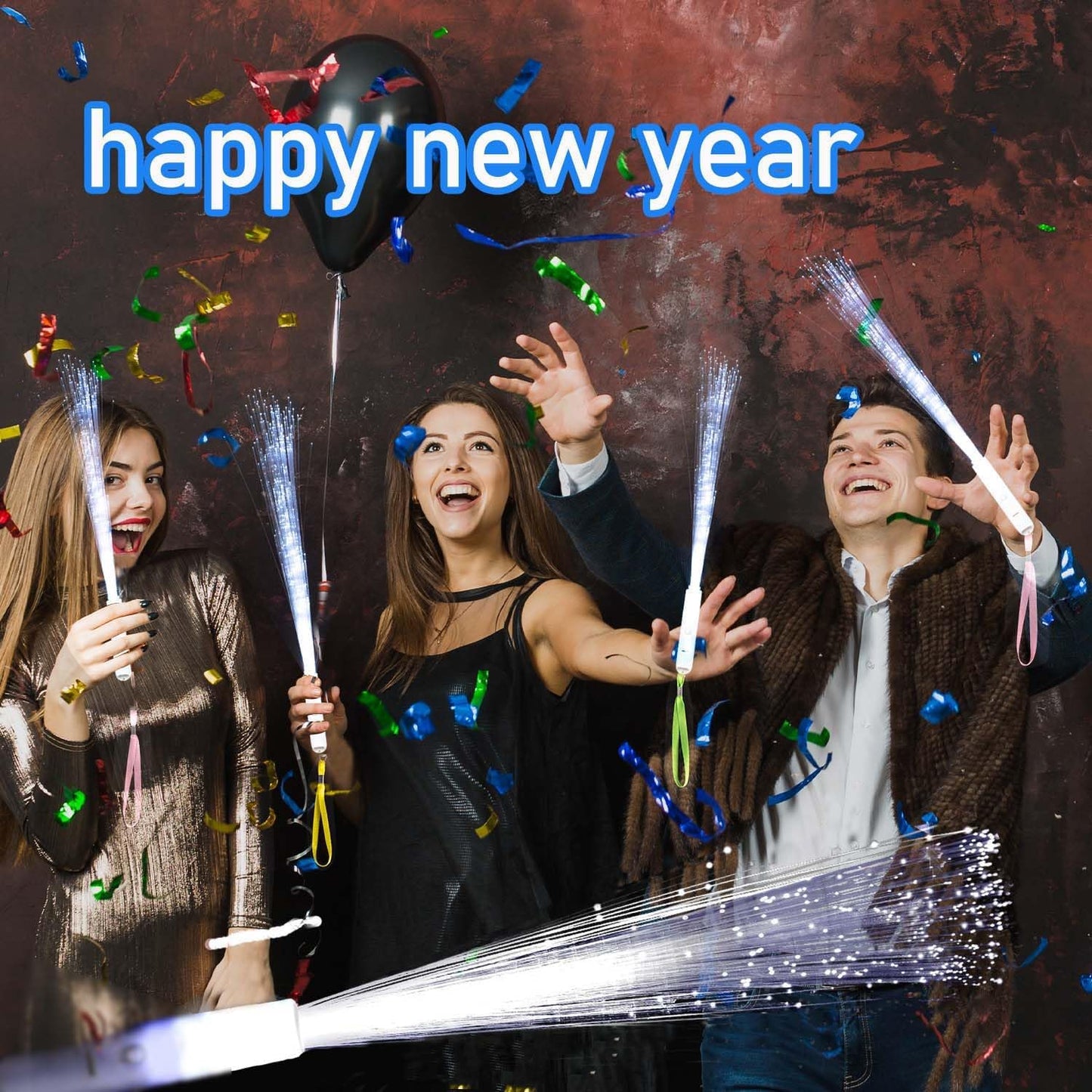 100Pcs White Fiber Optic Wands,3 Models Wedding Sparklers,Glow Sticks Light up Sticks Led Light Wands Fit Wedding Bridal Shower Birthday New Years Eve Party Supplies 2025