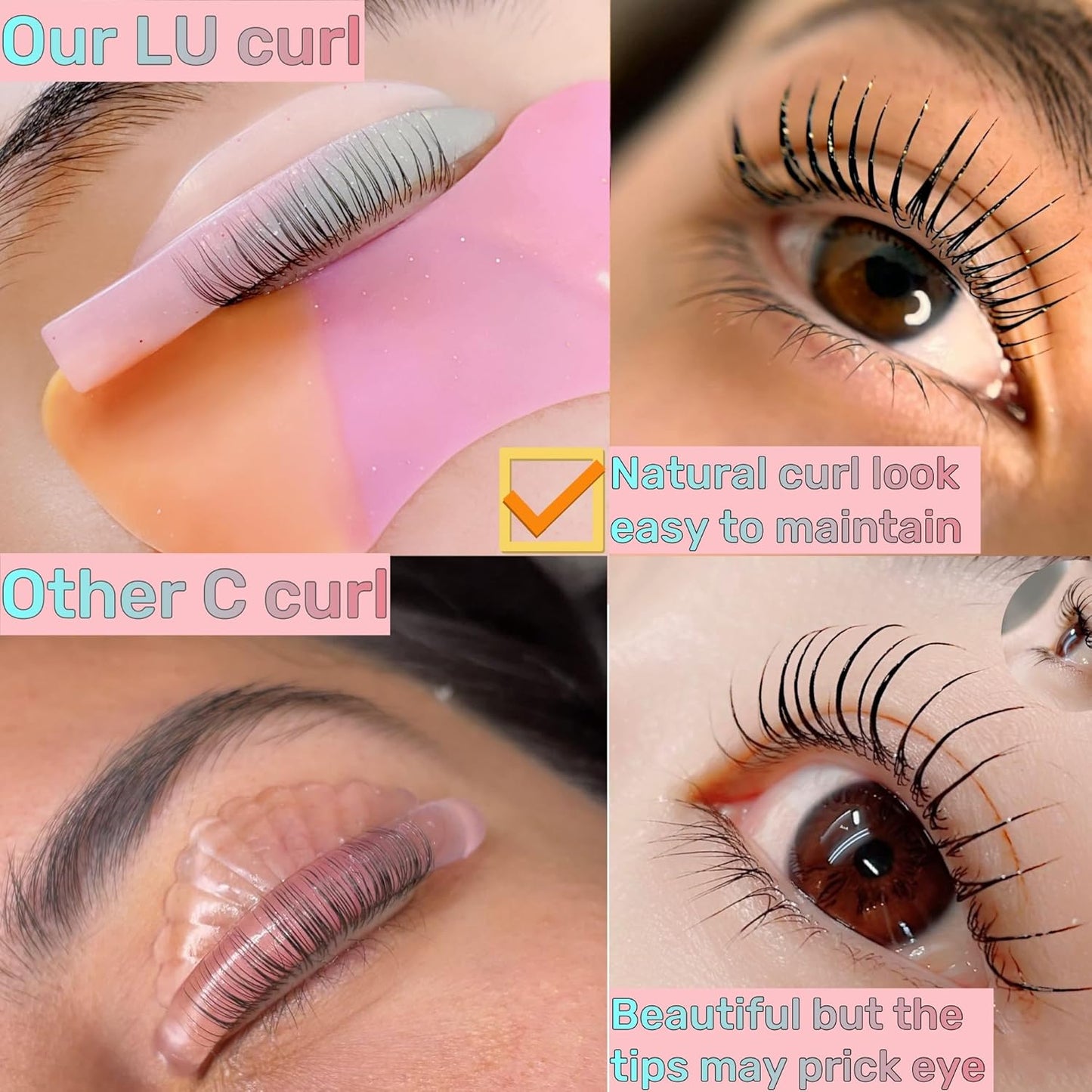 Eyelash Perm Pads 2025 New Gradient Color Silicone Lash Lift Rods Eyelash Perm Silicone Pads 8 Sizes 16 Piece Reusable Soft Lash Lift Pads Shield for Different Length Eyelashes Perfect Lifting-GlimoraGlow