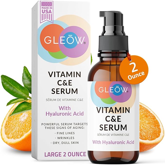 Vitamin C Face Serum, Hydrating Vitamin C Serum for Face with Hyaluronic Acid, Suitable For All Skin Types, Targets the Appearance of Dull Spots 2oz-GlimoraGlow