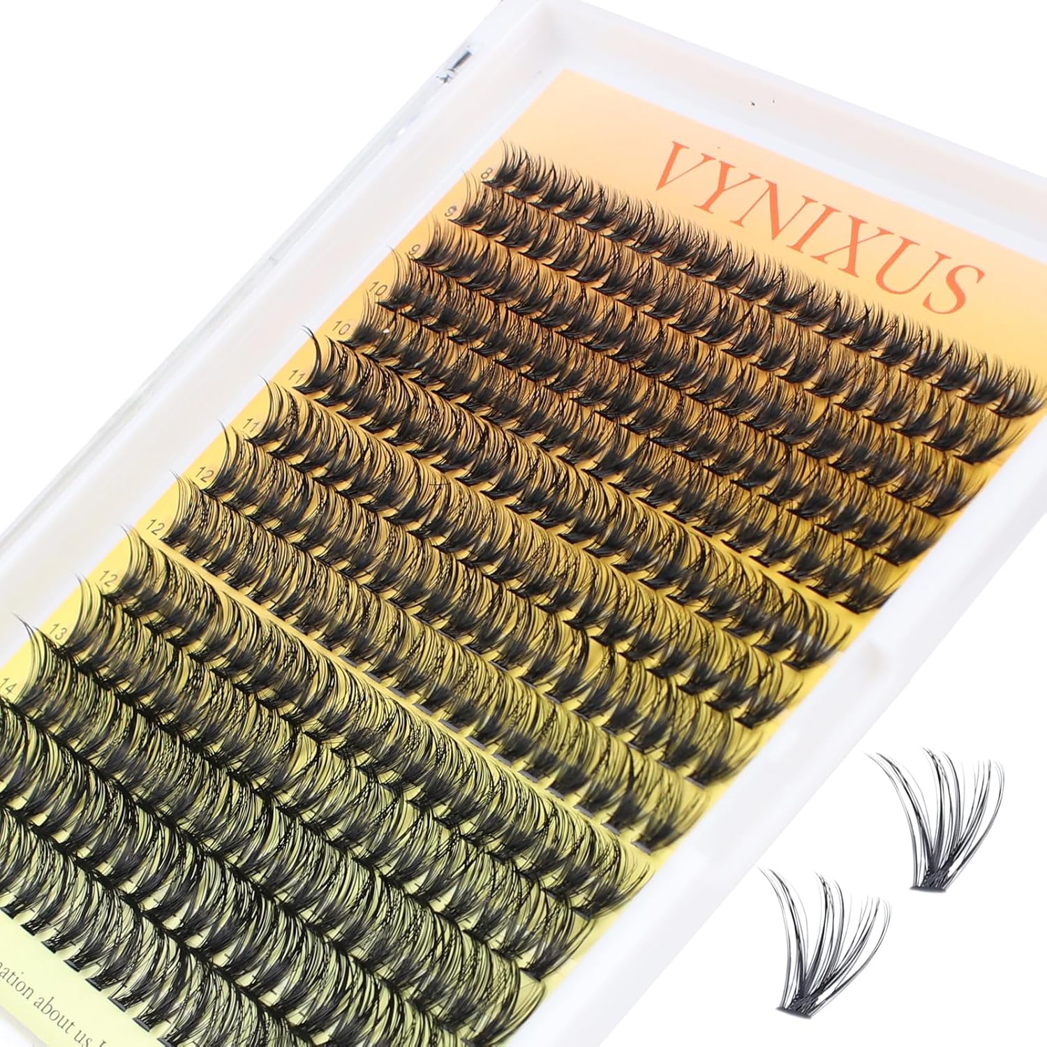 Eyelash Clusters Fluffy Lash Clusters Wispy Individual Lashes Cluster Eyelash Extensions D Curl DIY at Home Natural Cluster Lashes (40D-0.07D-Mix8-16)-GlimoraGlow