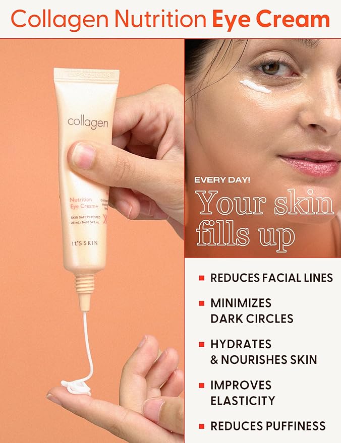 It'S SKIN Collagen Nutrition Eye Cream - Eye Bag Cream Eye Care w/Collagen | Korean Eye Cream for Dark Circles and Puffiness | Beauty & Personal Care Under Eye Cream for Puffiness and Bags 0.88 oz-GlimoraGlow