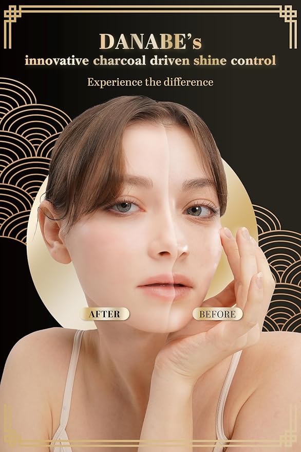 [KPOP Beauty] Makeup Friendly Oil Blotting Paper - DANABE Bamboo Charcoal Face Oil Blotting Sheets | Korean Skincare Oil Absorbing Sheets for Face (4x3.6 in.100 Large Sheets)-GlimoraGlow