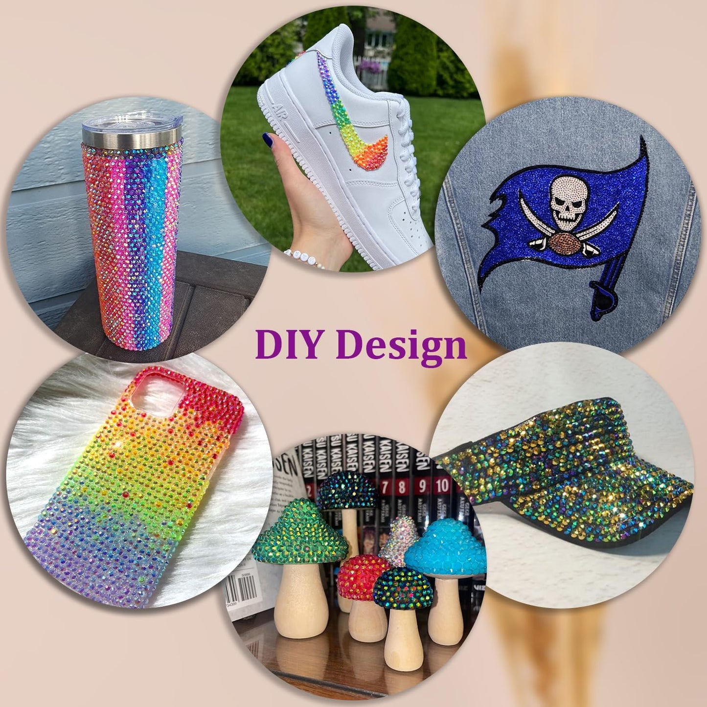 2 Boxes Jelly Rhinestones for Bedazzling, 30600Pcs 3mm & 5mm Multicolor Flatback Resin Gems for Crafting, Bedazzler Kit with 2Pcs 10ml B7000 Jewelry Glue for DIY Crafts Book Fabric Decor Nail Art-GlimoraGlow