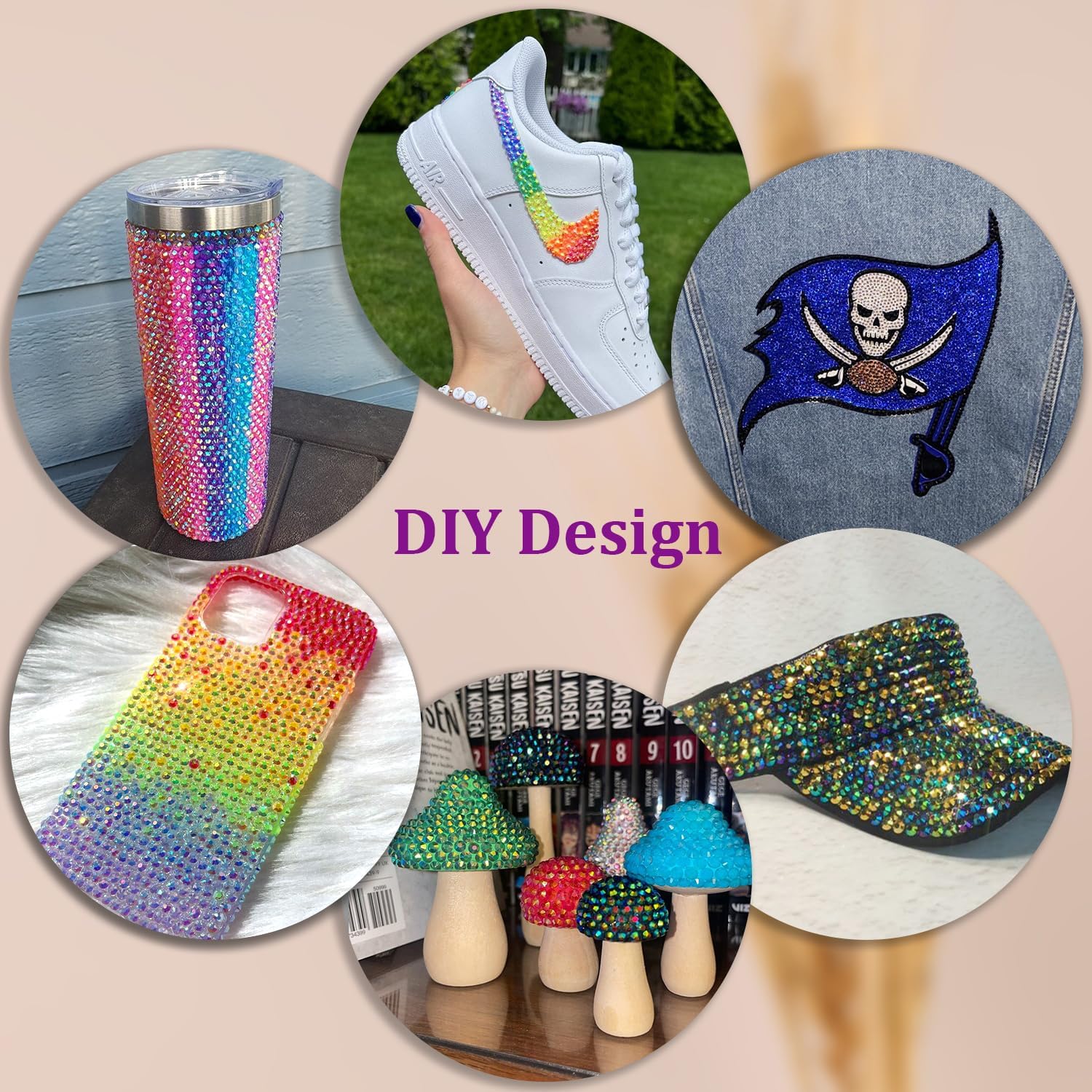 2 Boxes Jelly Rhinestones for Bedazzling, 30600Pcs 3mm & 5mm Multicolor Flatback Resin Gems for Crafting, Bedazzler Kit with 2Pcs 10ml B7000 Jewelry Glue for DIY Crafts Book Fabric Decor Nail Art-GlimoraGlow