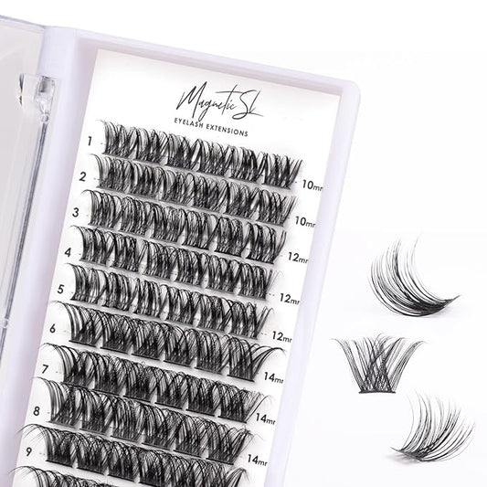 Cluster Lashes 72 Individual Lashes Clusters Eyelash Extensions False Eyelashes DIY Lash Extension Kit Reusable False Eyelashes Natural Look Mix 10-16mm C D Curl-DM01-GlimoraGlow