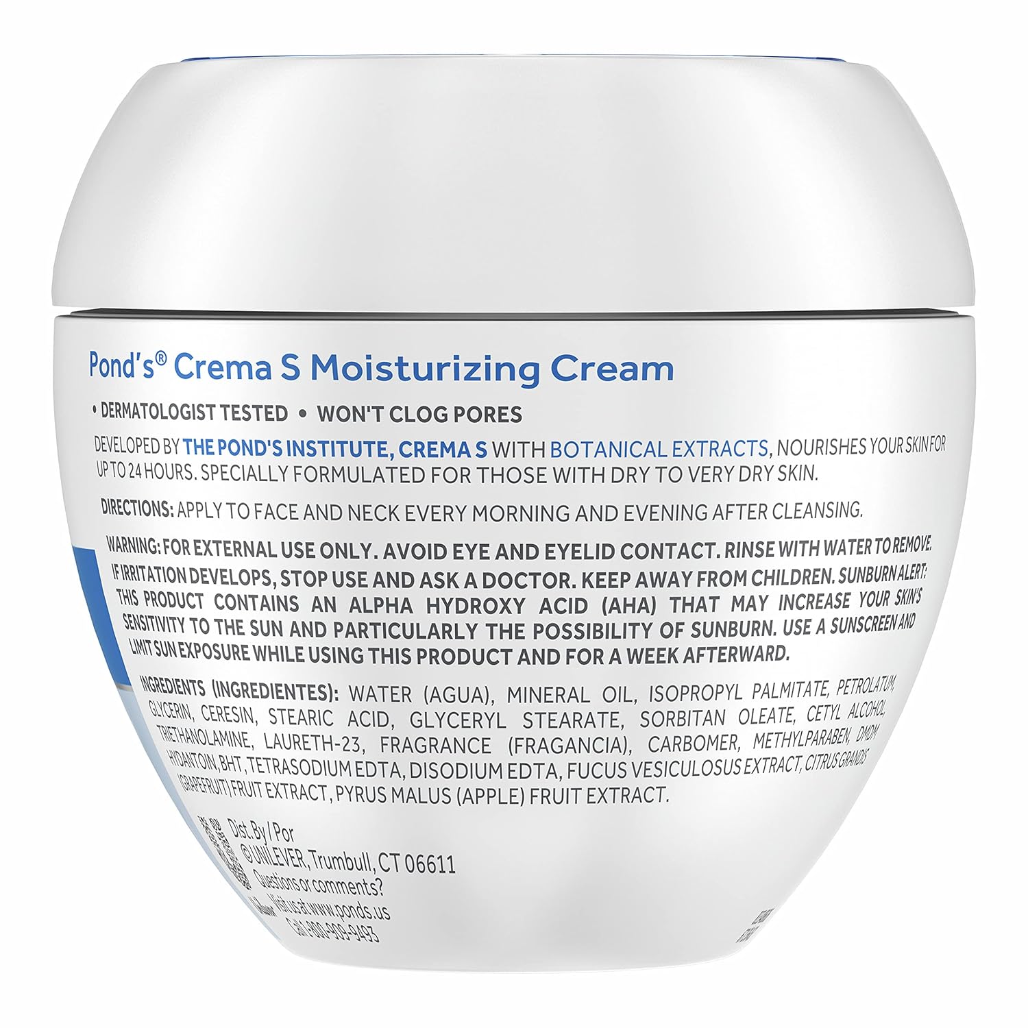 Pond's Crema S Nourishing Face Moisturizer for Women, Skin Care Facial Moisturizer Cream for Dry to Very Dry Skin, Nourishes for up to 24 hours 14.1 oz (Pack of 2)-GlimoraGlow