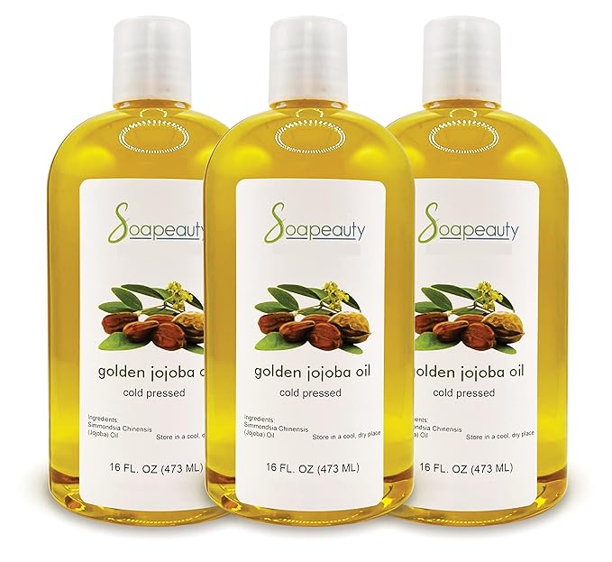 Soapeauty Golden Jojoba Oil | 100% Pure & Natural | Unrefined, Cold Pressed, Hexane Free | Moisturizing Oil for Skin, Face, Hair & Nails | 48 fl oz-GlimoraGlow