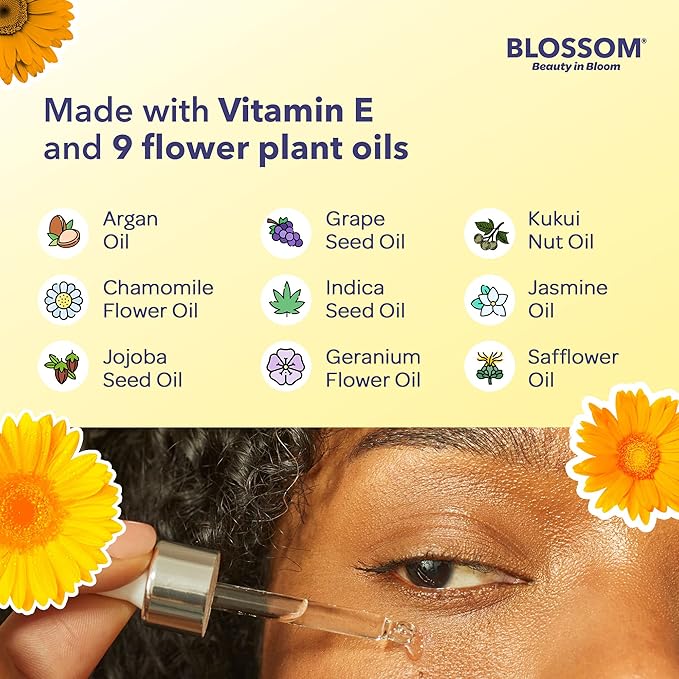 Blossom All Natural Organic Cruelty Free Moisturizing Eye Serum with Essential Oils, Infused with Real Flowers, Made in USA, 0.5 fl. oz., Summer Breeze-GlimoraGlow