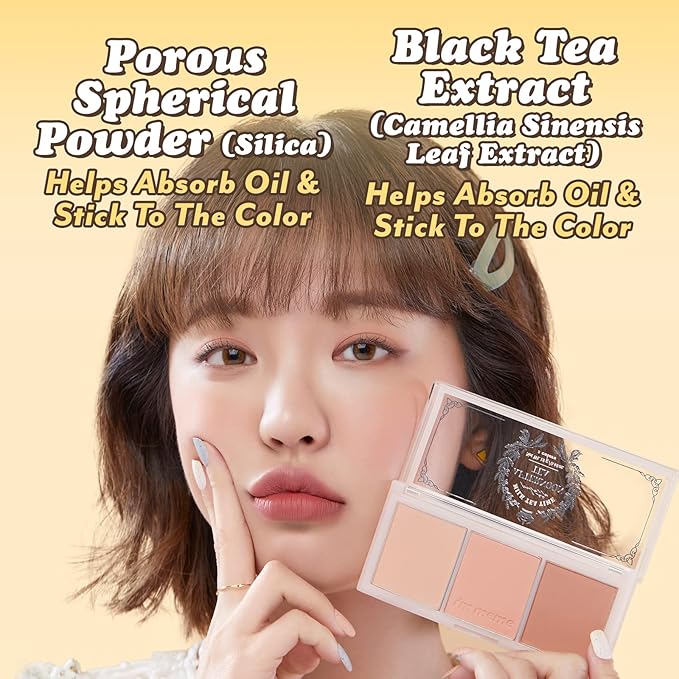 I'm Meme Palette - Afternoon Tea Blusher | Milk Tea Time, Blush for Cheek, Natural & Neutral, Buildable & Blendable, 3 Shades Palette, Matte Powder Blush for Face & Cheeks, For All Skin Tones, 0.42 oz-GlimoraGlow