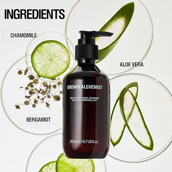 Grown Alchemist Facial Cleanser Set: Polishing Exfoliator (75ml) + Gentle Gel Cleanser (200ml)-GlimoraGlow