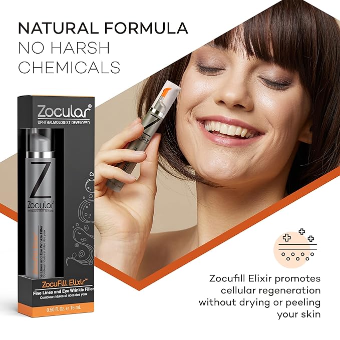 Zocufill Elixir Eye Gel and Face Serum - Eye Bags Treatment for Women and Men - Reduce the Appearance of Dark Circles, Puffy Eyes, Fine Lines and Wrinkles-GlimoraGlow