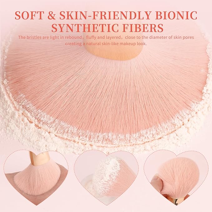 DUcare Makeup Brushes Set 14Pcs Love Struck Makeup Brush Set Premium Synthetic Kabuki Foundation Blending Face Powder Blush Concealers Eye Shadows Brushes-GlimoraGlow