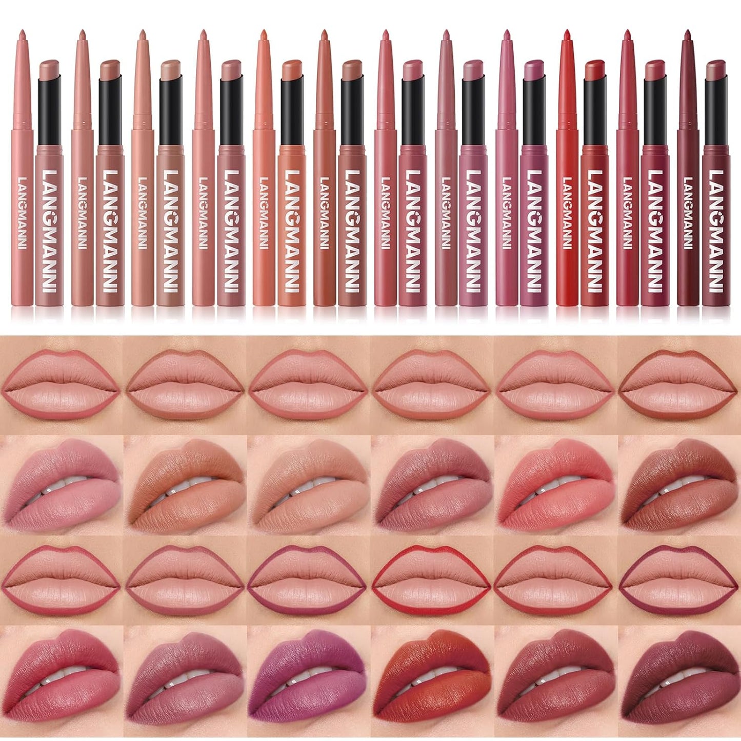 12Pcs Matte Lipstick + Lip Liner Pens Lip Combo Sets, Creamy Matte Lip Makeup Kit Long-Lasting Waterproof, Smudge-Proof Highly Pigmented Formula, Neutral & Nude Shades Makeup Set (Everyday Nudes Set)-GlimoraGlow