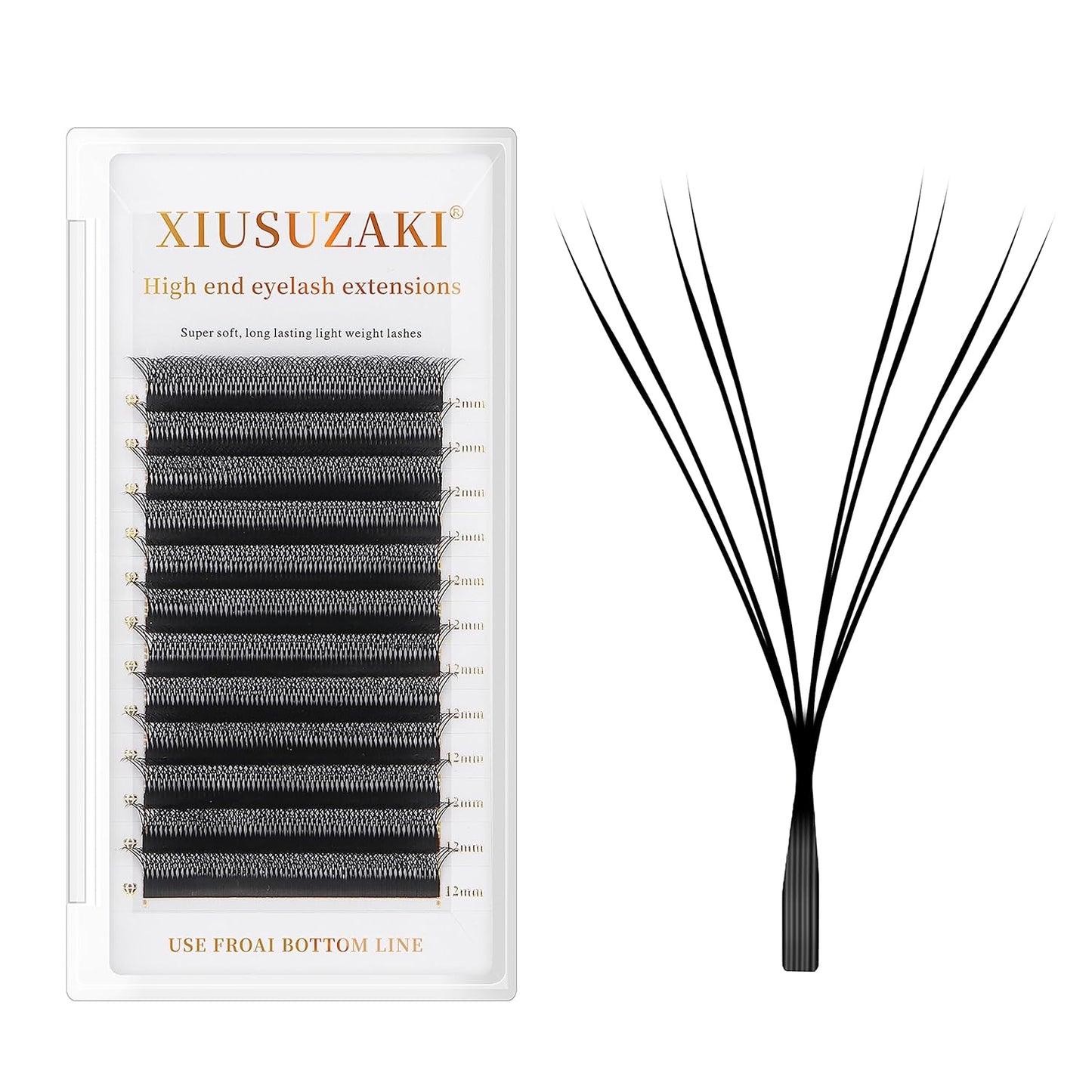 Double Tips 4D W Eyelash Extensions Supplies Thick w lash 0.07mm D curl Mix Tray 8-15mm Premade Fans Russian Volume Faux Mink Matte 12 rows Cluster pre Fanned Eye Lashes(4D-Double Tips-0.07D-11mm)-GlimoraGlow