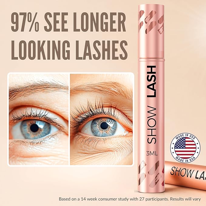 LeVaye Cosmetics Show Lash Eyelash Serum for Longer, Thicker, Gorgeous Looking Lashes, Cruelty Free Lash Serum-GlimoraGlow