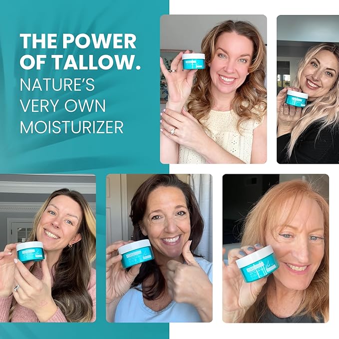 Original Tighten and Lift Cream Beef Tallow for Skin Women |Grass Fed Beef Tallow and Honey Balm for Face | Under Eye Firming Cream Tightening Lifting Sagging Skin Beef Tallow Moisturizer-GlimoraGlow