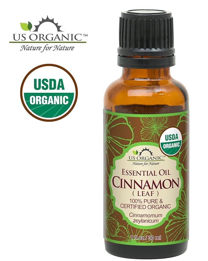 US Organic 100% Pure Cinnamon Leaf Essential Oil - USDA Certified Organic, Steam Distilled - W/Euro Dropper (More Size Variations Available) (30 ml / 1 fl oz)-GlimoraGlow