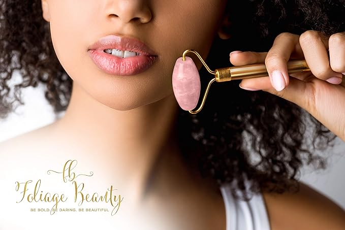 Jade Rose Quartz Roller Kit with 3 Changeable Heads | Face Facial Roller-GlimoraGlow