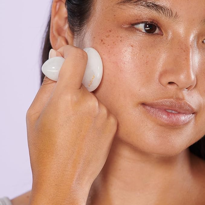WILDLING Lumin Mushroom | Facial Massage Stone | Made with White Jade | Designed to Cool + De-puff + Calm the Skin | Perfect with Lumin Oil-GlimoraGlow