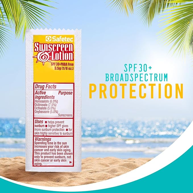 Sunscreen Lotion, SPF30 Protection and PABA Free, Individual Packets of Sunscreens (Pack of 1000) – Travel Size Sun Screen for Outdoors, Bundled with reclosable Homesphere bag-GlimoraGlow