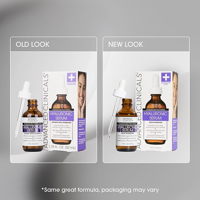 Advanced Clinicals Hyaluronic Acid Serum For Face | Moisturizing Facial Skin Care Products | Hydrating Serum For Face Helps Improve Look Of Wrinkles, Fine Lines, & Uneven Dry Skin Texture, 1.75 Fl Oz-GlimoraGlow