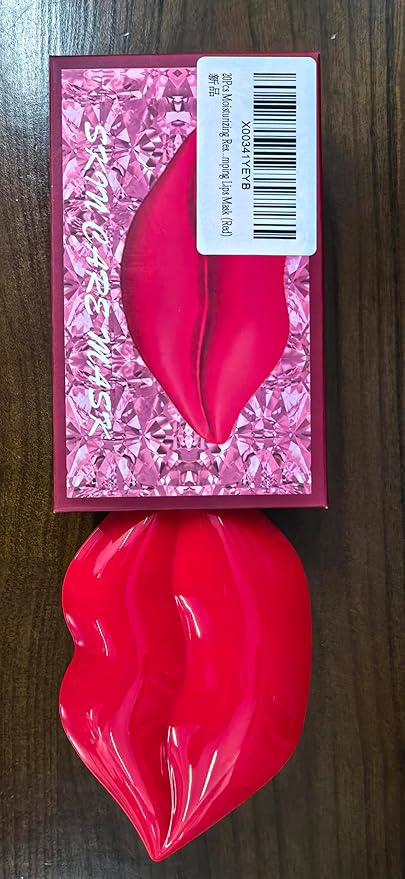 20Pcs Moisturizing Restores Moisture Lip Mask for Dry Lips and Lip Lines Overnight Lip Care, Gel Treatment Plumping Lips Mask (Red)-GlimoraGlow