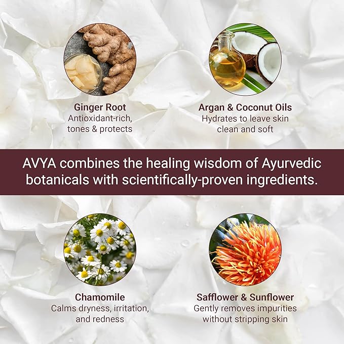 AVYA Hydroveda Essentials Daily Milk Cleanser (8.2oz) - Advanced Ayurvedic Skincare/Removes Makeup and Impurities for Natural Radiance/Ginger Blend Great for Sensitive Skin-GlimoraGlow