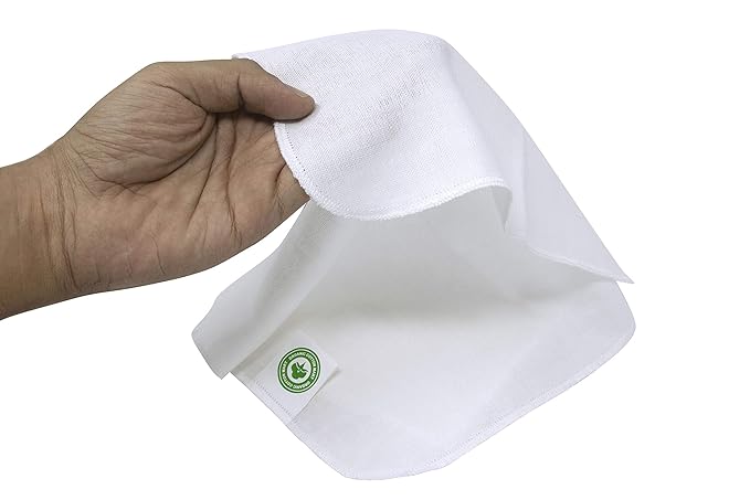 Organic Cotton Facial Cleansing Cloths- Set of 10 Reusable & Washable Muslin Makeup Remover Muslin Face Cloth - Cotton Facial Exfoliator - Muslin Cloth Makeup Remover Wipes - Extremely Soft-GlimoraGlow