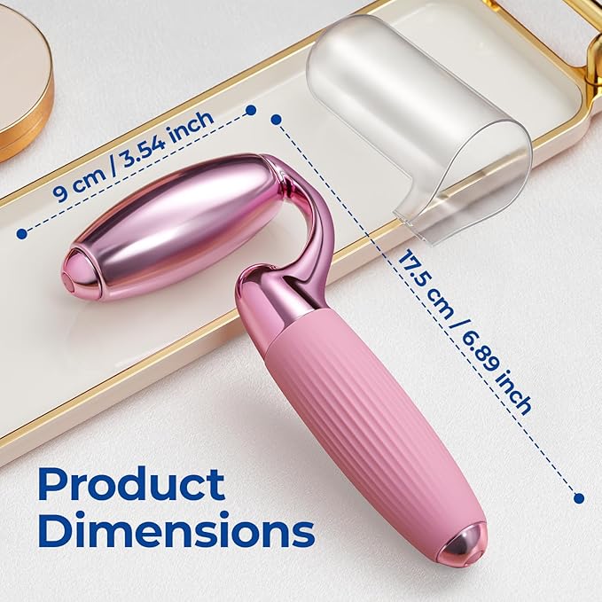 MORGLES Ice Roller for Face and Eyes, Ice Face Roller for Women Skin Care, Cold Facial Roller for Puffiness, Migraine Relief and Lymphatic Drainage-GlimoraGlow