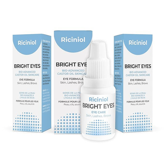 Bright Eyes - Under Eye, Puffy Eyes, and Dark Circle Treatment, Bio-Adnvanced Castor Oil Skin Care Around the Eyes, Enriched with Vitamins C, E and Lavender Essential Oil, 15ml (Pack of 3)-GlimoraGlow