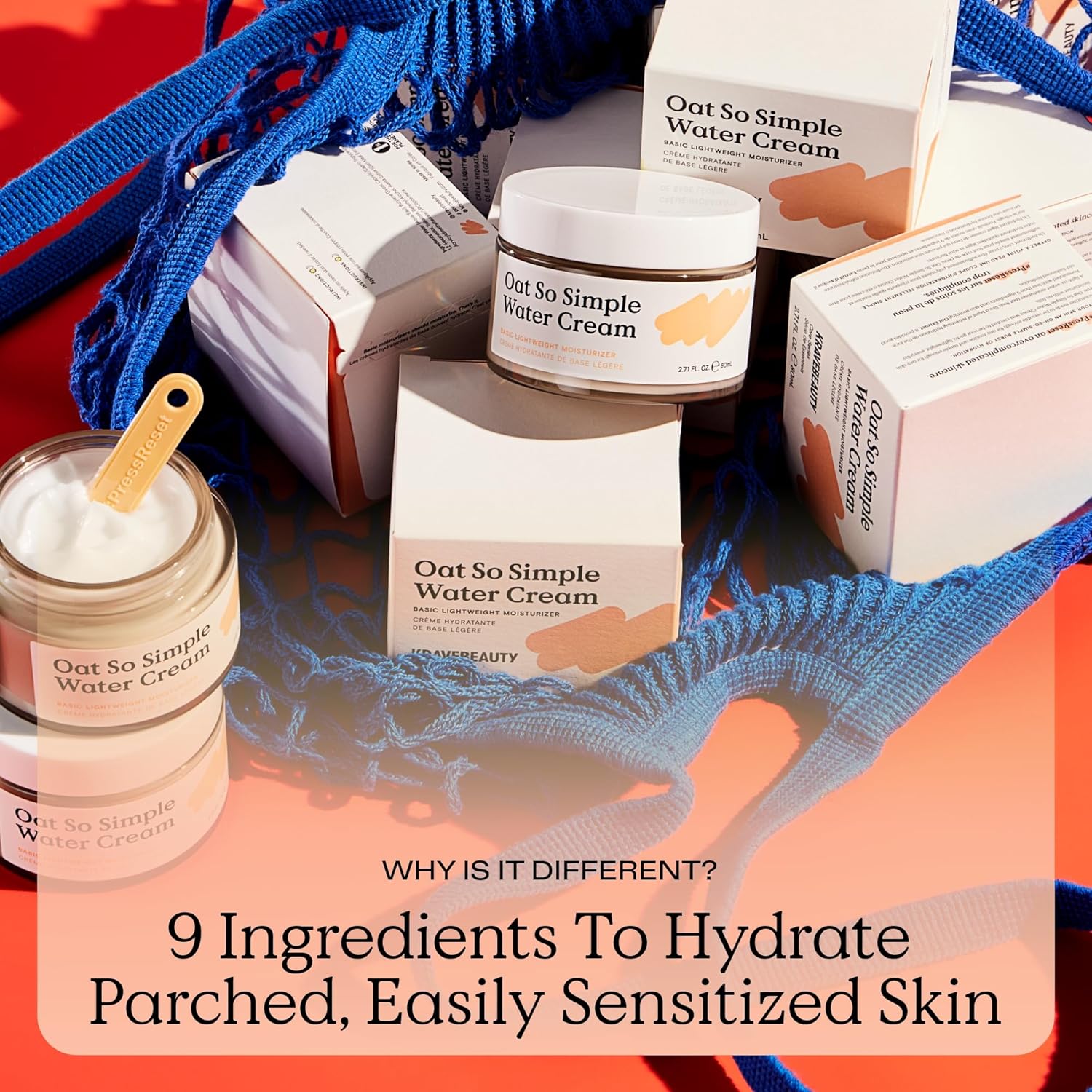 KraveBeauty Oat So Simple Water Cream, Enriched With Oat & Squalane To Soothe & Lock In Moisture, Everyday Moisturizer, For All Skin Types, Vegan & Cruelty Free, 2.7 fl oz-GlimoraGlow