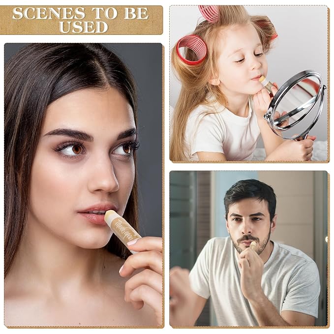 100 Set Thank You Lip Balm Bulk Small Natural Moisturizing Mini Lip Balm with Organza Bag and Card for Baby Wedding Bridal Shower Thank You Favors Bridesmaid Gifts Women Guests-GlimoraGlow