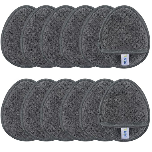 SINLAND Reusable Makeup Remover Pads For Face,Eye,Lips Microfiber Gentle Facial Cleansing Cloths for All Skin Types Friendly for Makeup Remover With Laundry Bag 5.1inchx3.93inch Gray Pack of 12-GlimoraGlow