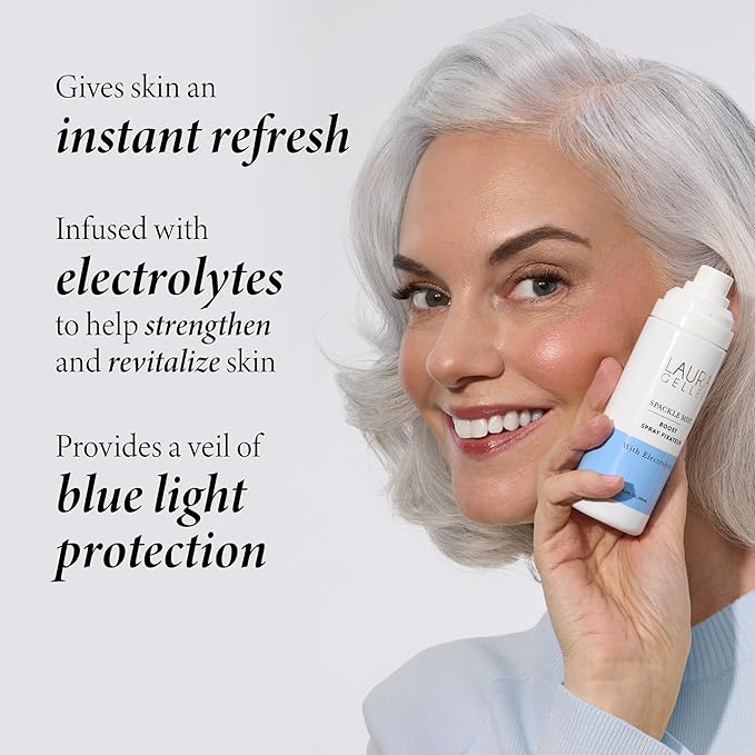 LAURA GELLER NEW YORK Spackle Mist Boost Setting Spray with Electrolytes - Long-Lasting Makeup Spray with Blue Light Protection - Dewy Skin Makeup Setting Spray-GlimoraGlow