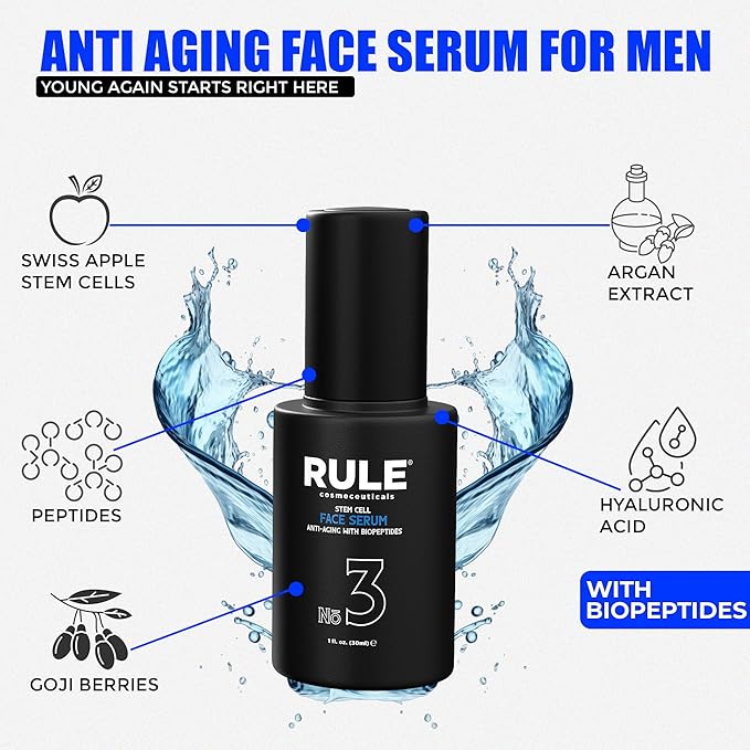 No.3 - Facial Serum with Biopeptides & Apple Stem Cells, Face Serums for Anti Aging, Peptide Serum as Skin Toner and Dark Spot Remover for Face, 30 mL-GlimoraGlow