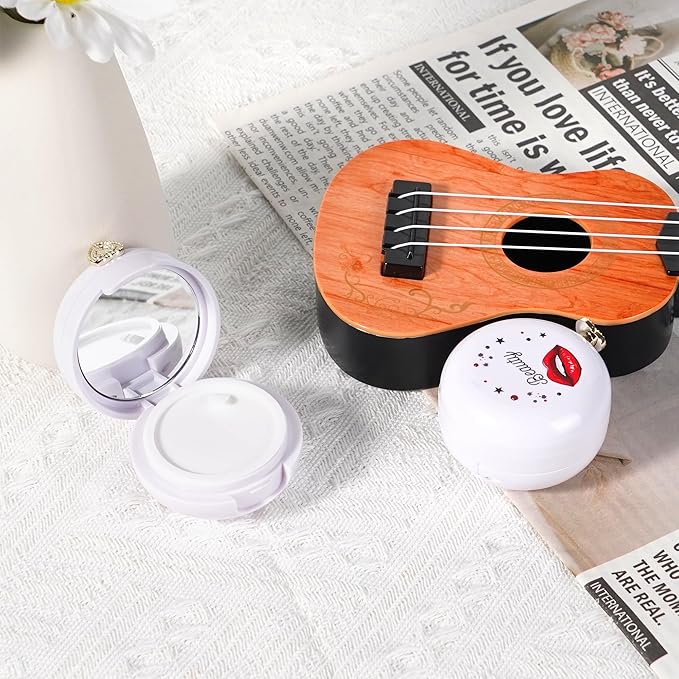 2 Pack Lip Balm Containers,Plastic Portable Empty Lip Balm Container with Mirror and Silicone Lip,Empty Lipstick Dispenser Box for Travel,Home-GlimoraGlow