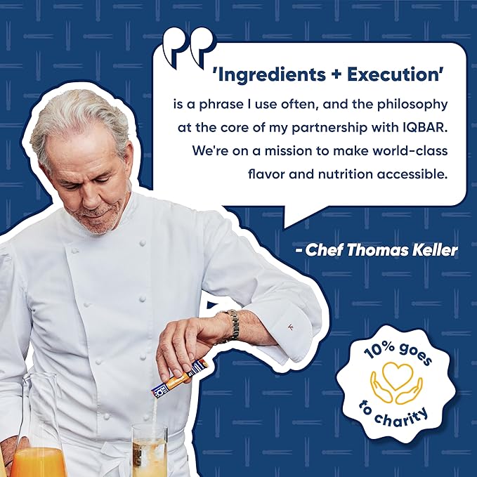 IQMIX x Chef Thomas Keller - Hydration Electrolyte Powder – 4-in-1 Formula for Hydration, Mental Clarity, Mood and Recovery – Sugar-Free, Keto, Magnesium L-Threonate, Lion’s Mane – 20 Count Yuzu Mango-GlimoraGlow