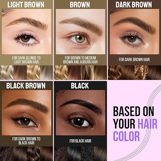 iMethod Eyebrow Pen and Eyebrow Gel - Eyebrow Pencils for Women with 4-Fork-Tip & Brow Gel Clear, Magical 2-in-1 Dual-Ended Brow Pen for Fuller-Looking Defined Brows, Stay All Day, Black Brown-GlimoraGlow