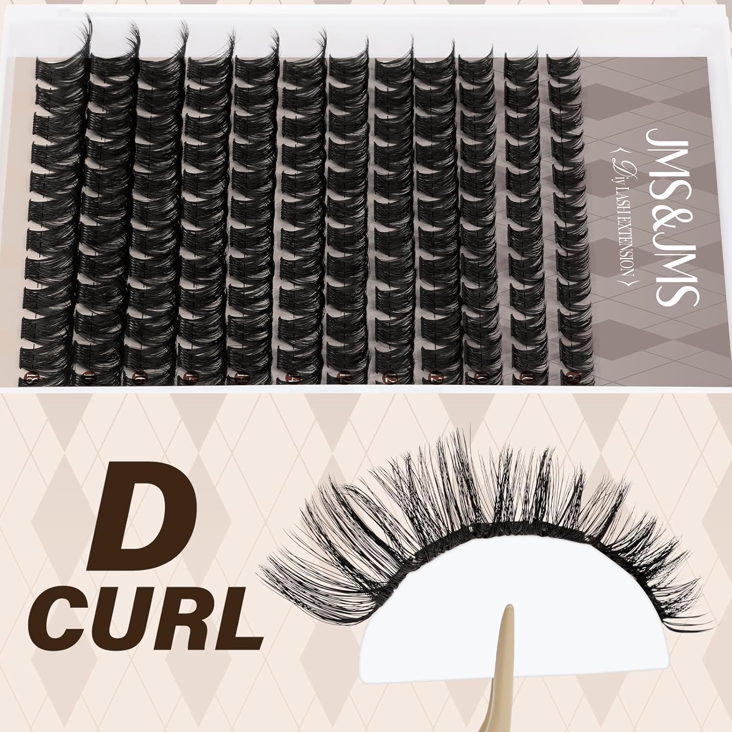 JMS&JMS Lash Clusters Kit Lash Extension Kit with Lash Bond and Seal Eyelash Applictor Lash Remover Eyelash Brush Lash Extension Kit for Beginner (MISS BELLA-8-18mix)-GlimoraGlow