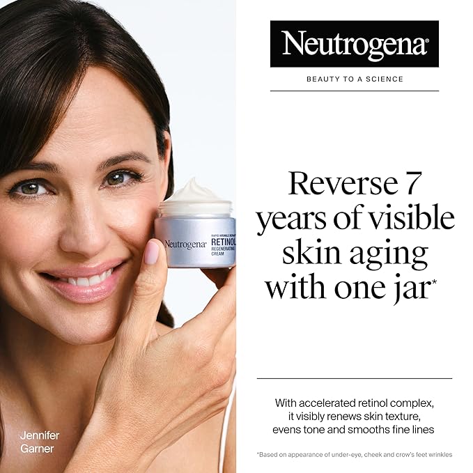 Neutrogena Rapid Wrinkle Repair Retinol Face Moisturizer, Daily Anti-Aging Face Cream with Retinol & Hyaluronic Acid to Fight Fine Lines, Wrinkles, & Dark Spots, 1.7 oz-GlimoraGlow