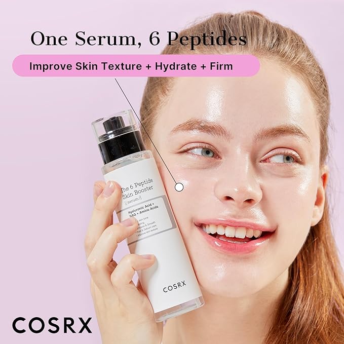 COSRX 6X Peptide Collagen Booster Toner Serum 150mL/5.07 Fl.Oz, Skin Renewal Boosting Facial Essence, Niacinamide & Hyaluronic Acid for All Skin Types, Korean Skincare, Paraben Free-GlimoraGlow