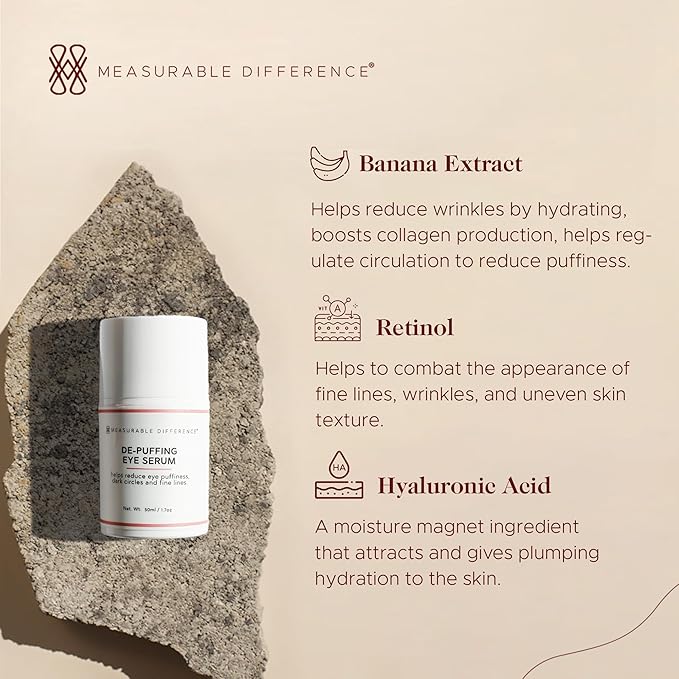 Measurable Difference De-puffing Eye Serum - Hydrating & Illuminating Treatment for Dark Circles, Puffiness, and Wrinkles-GlimoraGlow