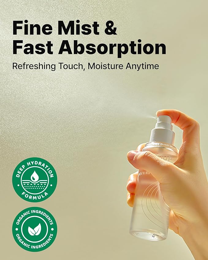 MAY COOP Raw Morning Dew Face Mist – Korean Hydrating Facial Spray with 87% Maple Water & Hyaluronic Acid - Refreshing & Lightweight Formula for Sensitive Skin, 2.71 fl.oz.-GlimoraGlow