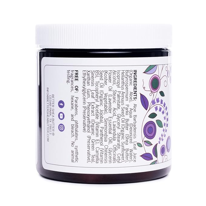 Lavender Body Butter with Shea Butter, Jojoba & Lavender Essential Oil - Natural Lotion for Women, Non-Greasy Moisturizer for Dry Skin, Whipped Body Cream-GlimoraGlow